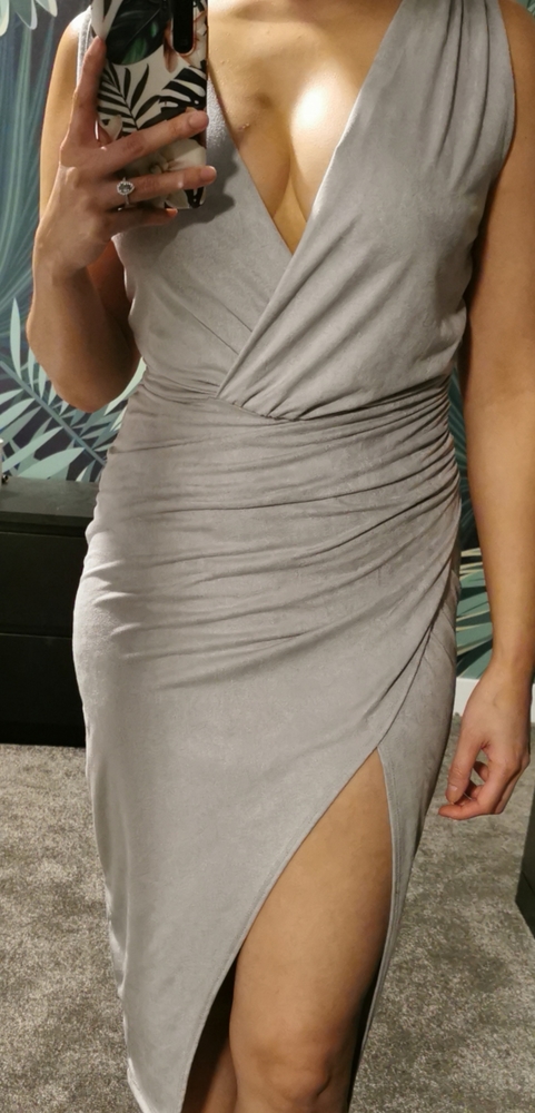 Grey Velvet Dress